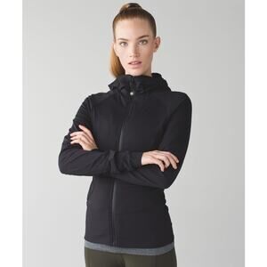 Lululemon In Flux Reversible Jacket Hooded Thumbholes Size 10 in Black